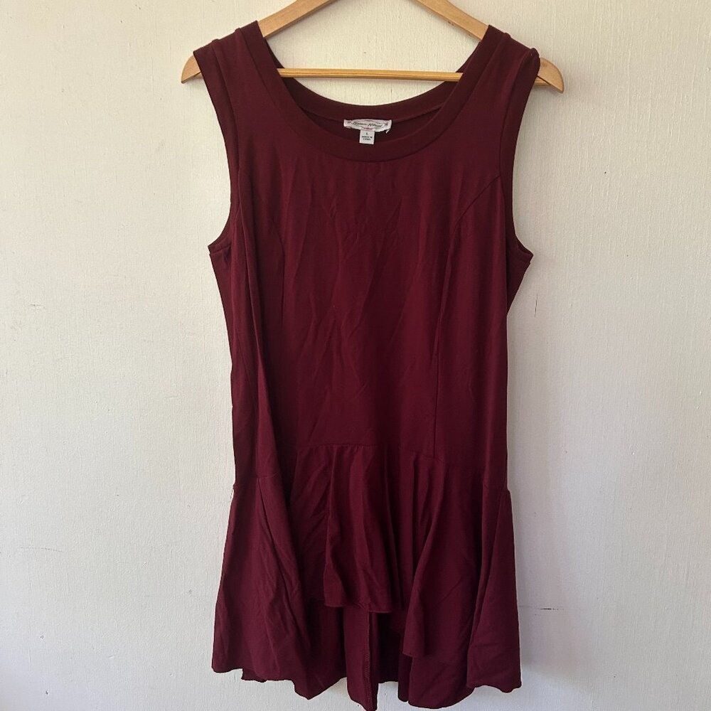 Kathleen Kirkwood Tunic Womens Large Maroon Sleeveless Whimsigoth Grunge Fairy